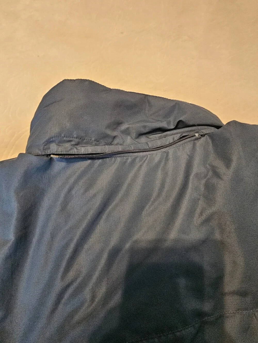 Columbia Mens Full Zip Insulated Coat Blue Orange Size L No Hood Warm Euc